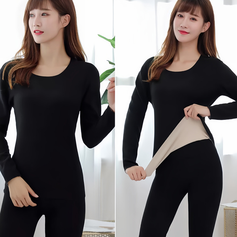 Женский термокомплект с круглым вырезом из немецкого флиса и брюшным боком