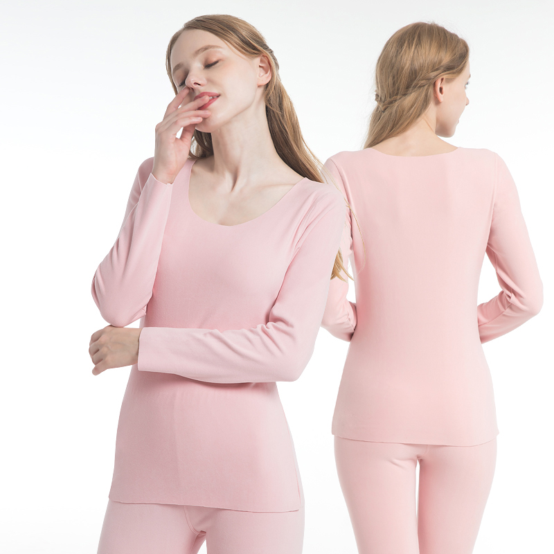 Женский немецкий флисовый бесшовный термокомплект с круглым вырезом