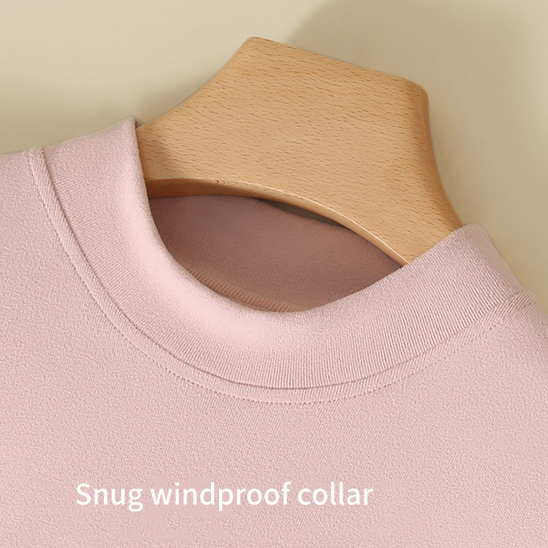 Женский термокомплект из ребристого хлопка и немецкого флиса со средней горловиной