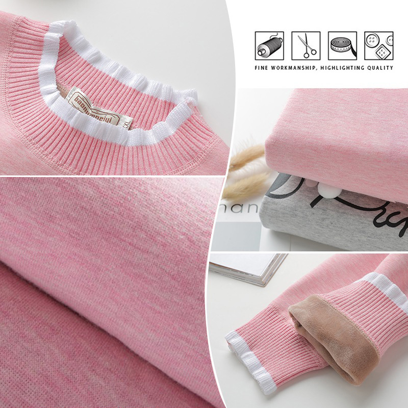 Женский термокомплект с кружевным воротником