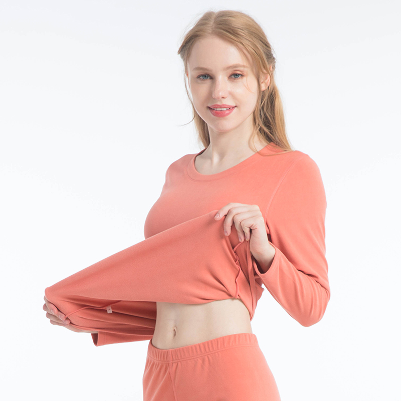 Женский немецкий флисовый термокомплект с круглым вырезом и начесом