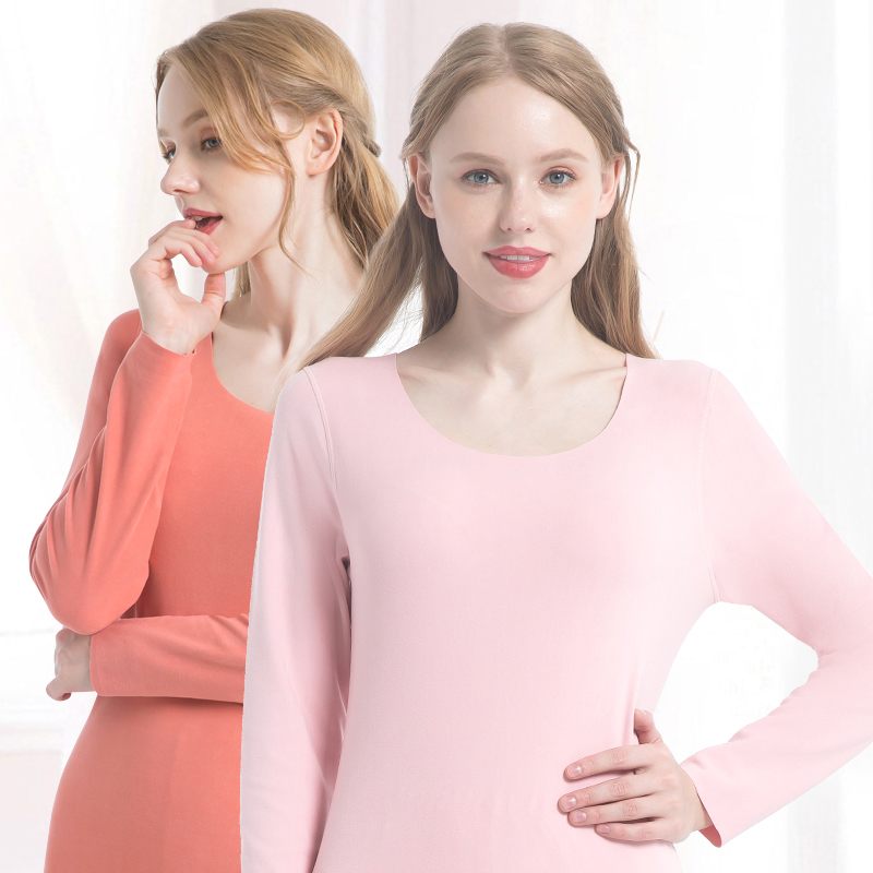 Женский немецкий флисовый бесшовный термокомплект с круглым вырезом