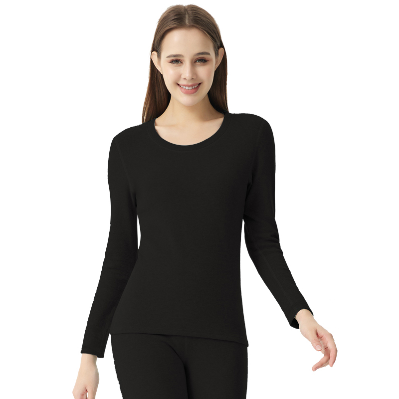 Женский комплект термобелья из верблюжьей шерсти с круглым вырезом и средней частью шеи