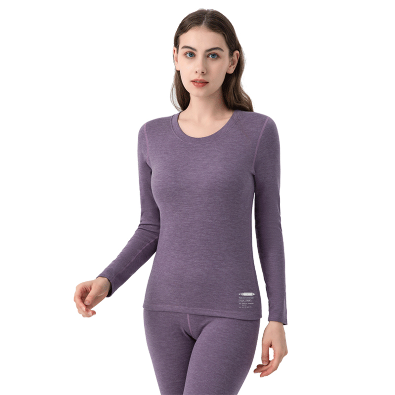 Бесшовный сэндвич с круглым вырезом, термокомплект для женщин